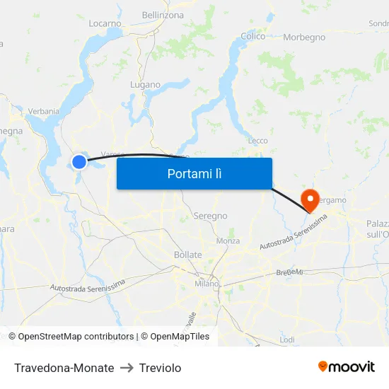 Travedona-Monate to Treviolo map