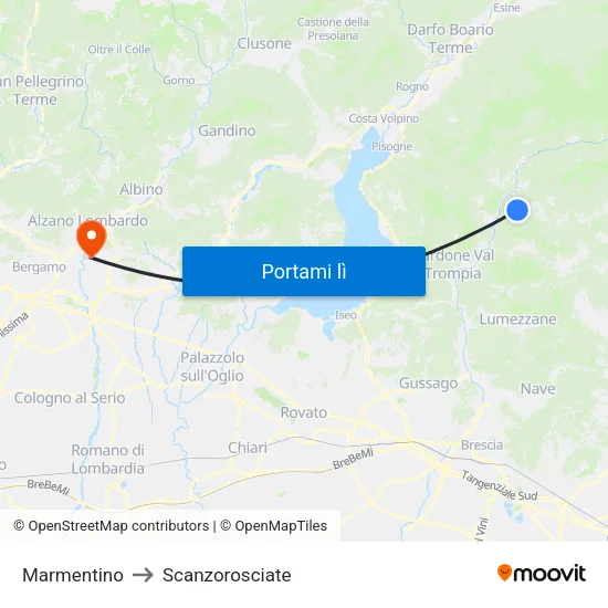 Marmentino to Scanzorosciate map