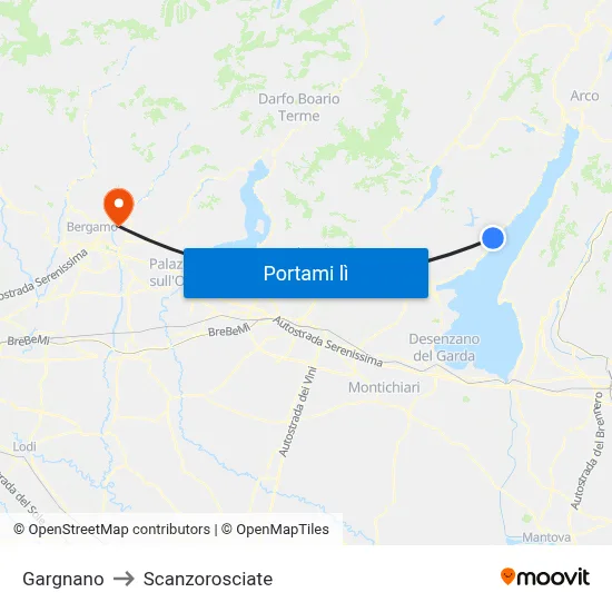 Gargnano to Scanzorosciate map