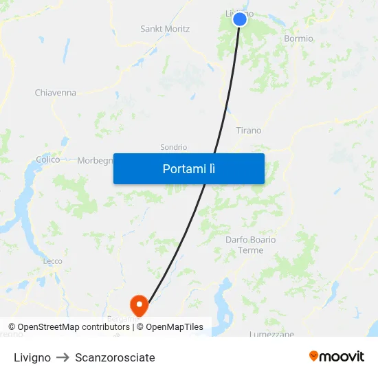 Livigno to Scanzorosciate map