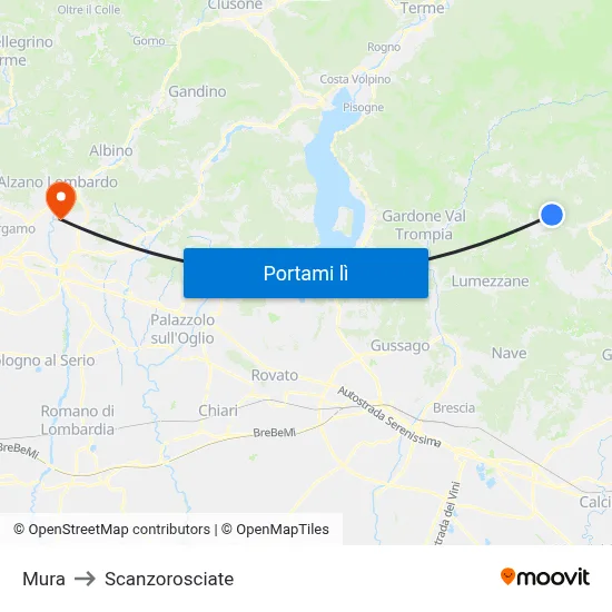 Mura to Scanzorosciate map