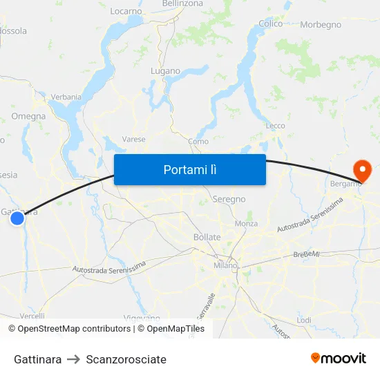 Gattinara to Scanzorosciate map