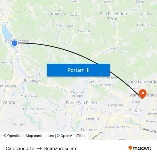 Calolziocorte to Scanzorosciate map