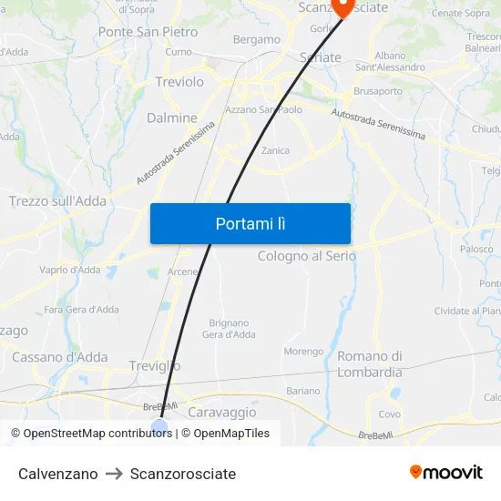 Calvenzano to Scanzorosciate map