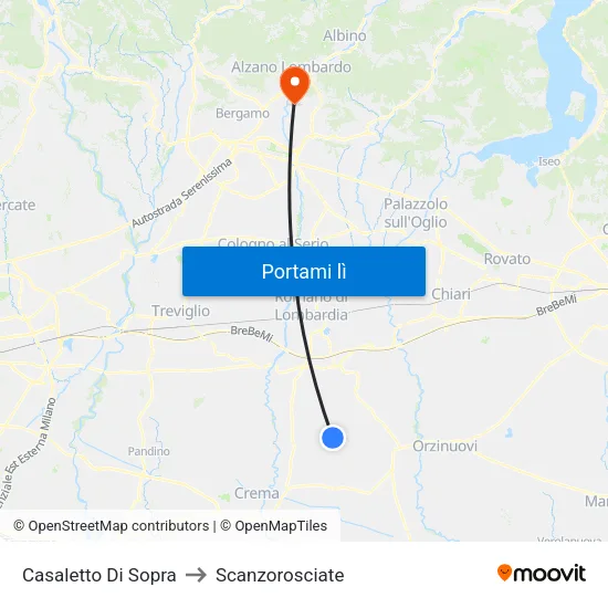 Casaletto Di Sopra to Scanzorosciate map