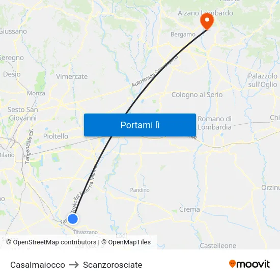 Casalmaiocco to Scanzorosciate map