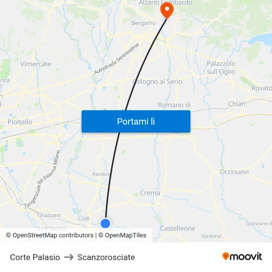 Corte Palasio to Scanzorosciate map