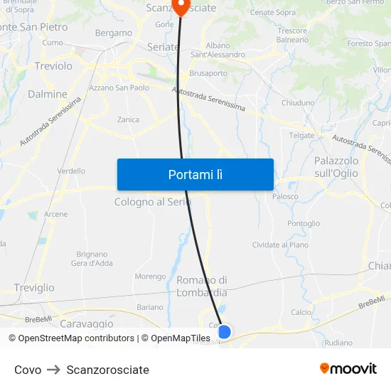 Covo to Scanzorosciate map