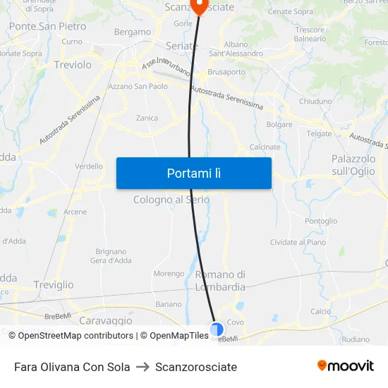 Fara Olivana Con Sola to Scanzorosciate map