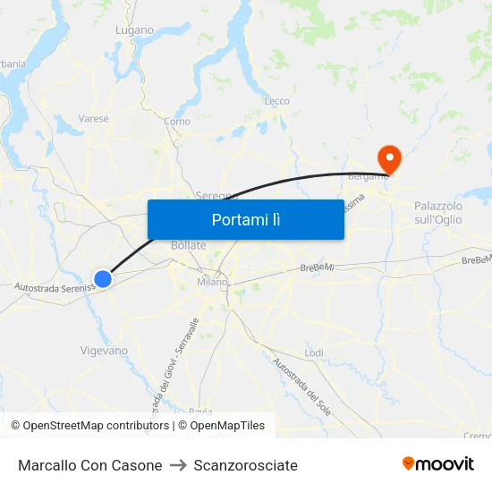 Marcallo Con Casone to Scanzorosciate map