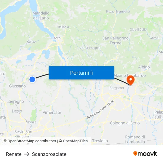 Renate to Scanzorosciate map