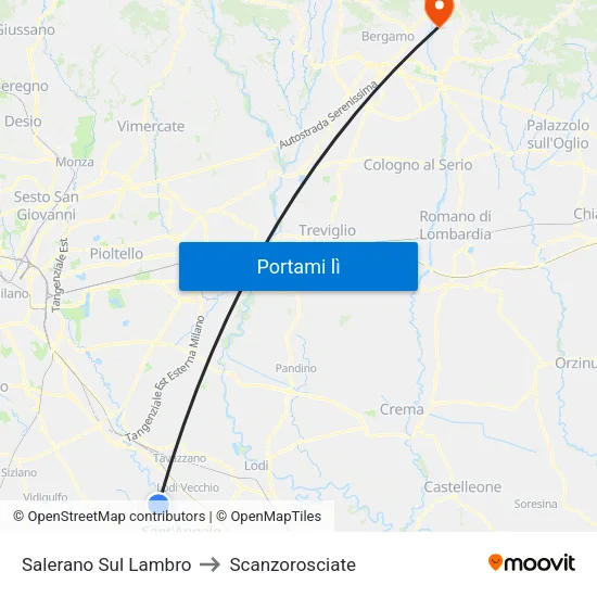 Salerano Sul Lambro to Scanzorosciate map
