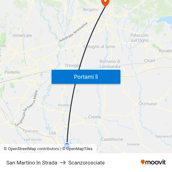 San Martino In Strada to Scanzorosciate map