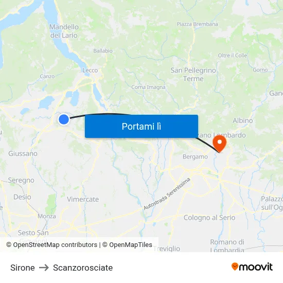 Sirone to Scanzorosciate map