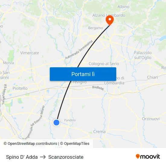 Spino D' Adda to Scanzorosciate map