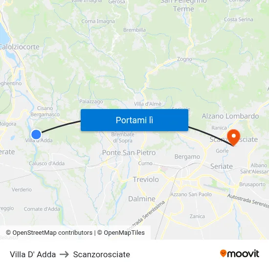 Villa D' Adda to Scanzorosciate map