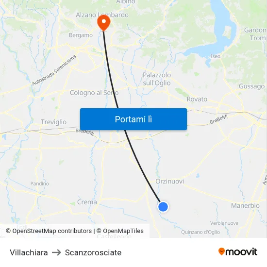 Villachiara to Scanzorosciate map
