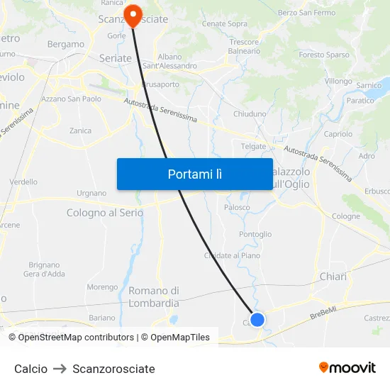 Calcio to Scanzorosciate map