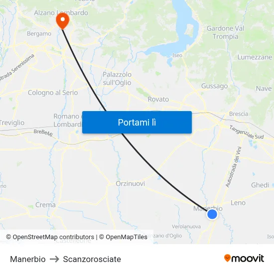 Manerbio to Scanzorosciate map
