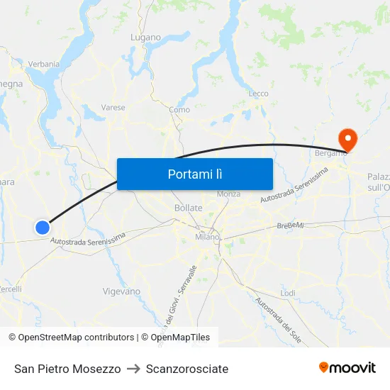 San Pietro Mosezzo to Scanzorosciate map