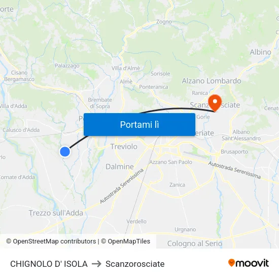CHIGNOLO D' ISOLA to Scanzorosciate map
