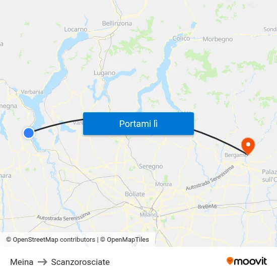 Meina to Scanzorosciate map
