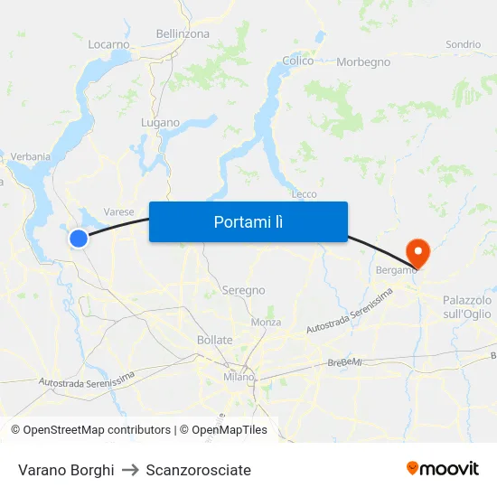Varano Borghi to Scanzorosciate map