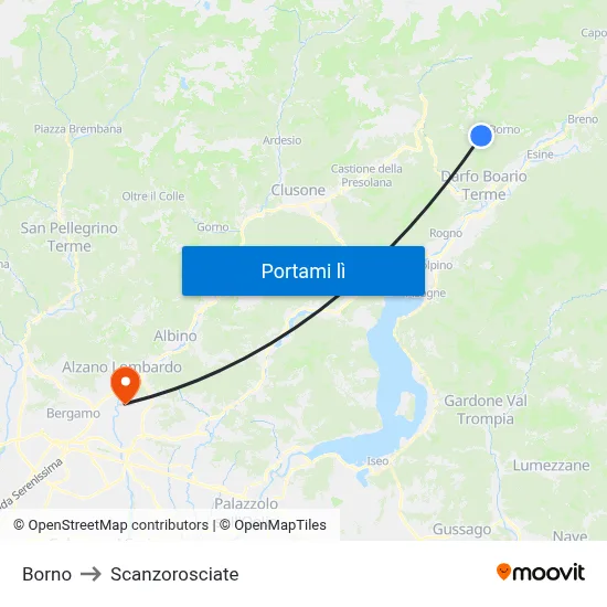 Borno to Scanzorosciate map