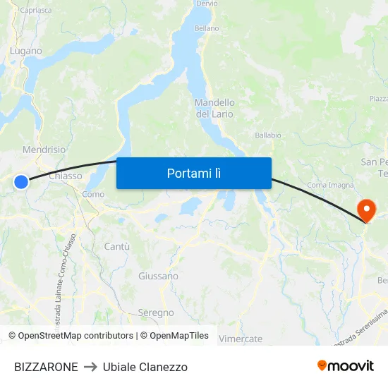 BIZZARONE to Ubiale Clanezzo map