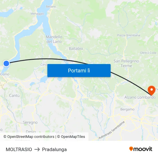 MOLTRASIO to Pradalunga map