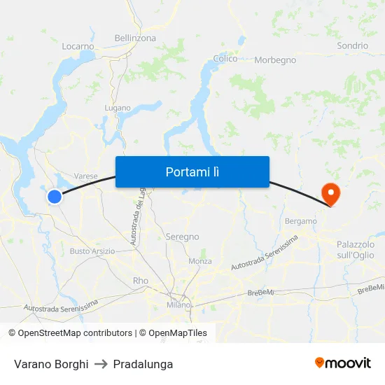 Varano Borghi to Pradalunga map