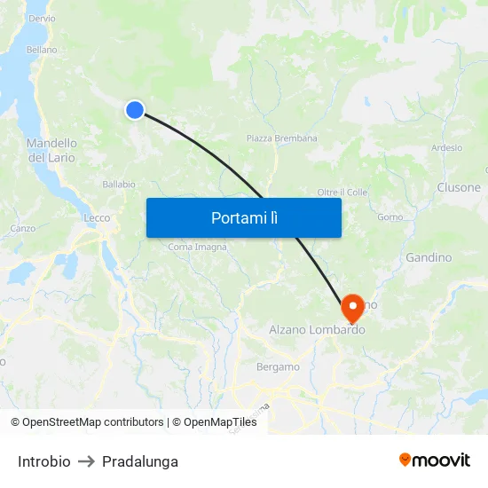 Introbio to Pradalunga map