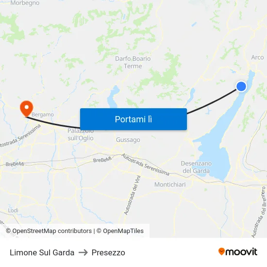 Limone Sul Garda to Presezzo map