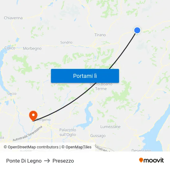 Ponte Di Legno to Presezzo map
