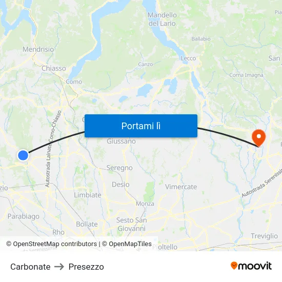 Carbonate to Presezzo map