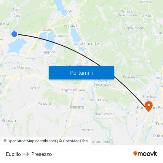 Eupilio to Presezzo map