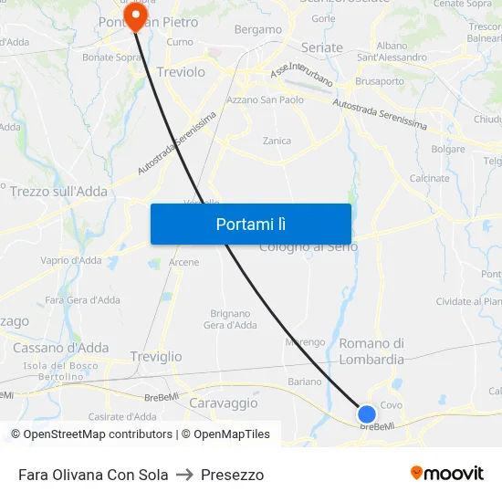 Fara Olivana Con Sola to Presezzo map