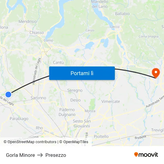 Gorla Minore to Presezzo map