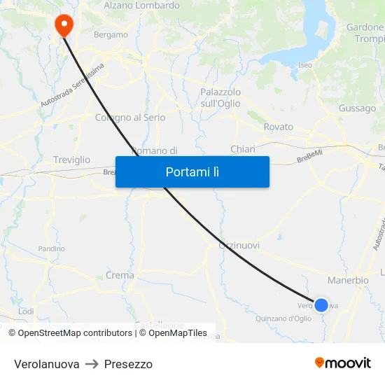 Verolanuova to Presezzo map
