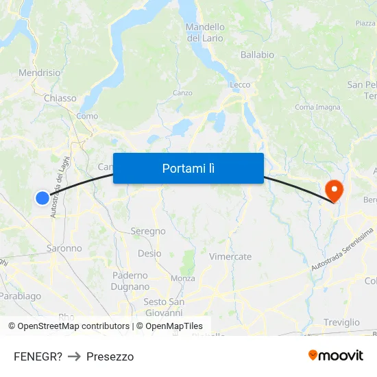 FENEGR? to Presezzo map
