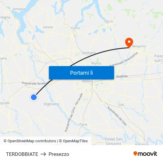 TERDOBBIATE to Presezzo map