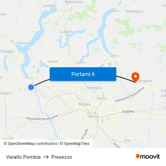 Varallo Pombia to Presezzo map