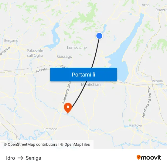 Idro to Seniga map