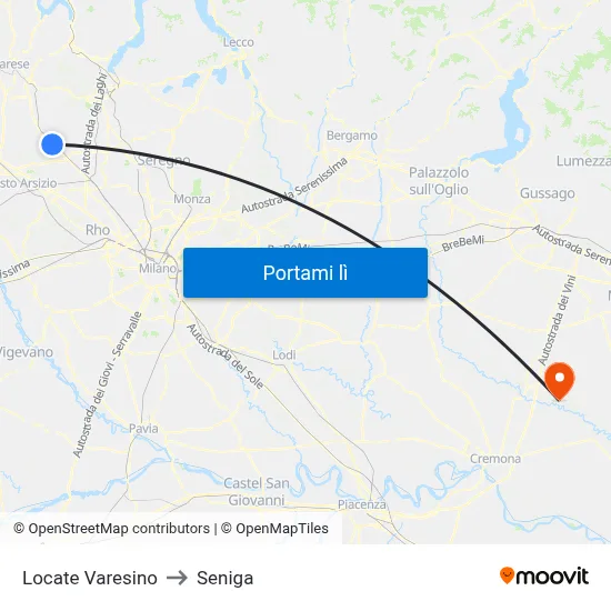 Locate Varesino to Seniga map