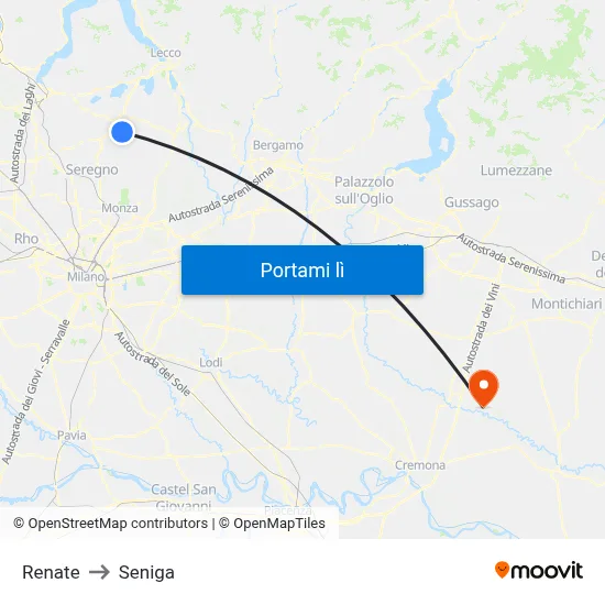 Renate to Seniga map