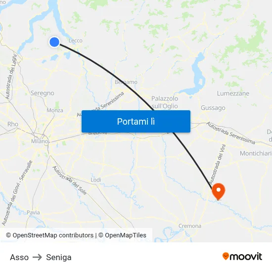 Asso to Seniga map