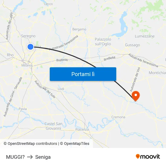 MUGGI? to Seniga map
