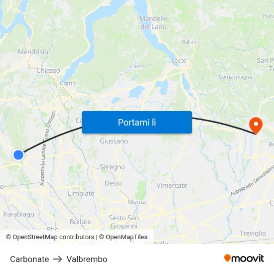Carbonate to Valbrembo map