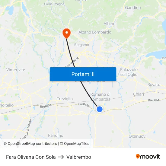 Fara Olivana Con Sola to Valbrembo map