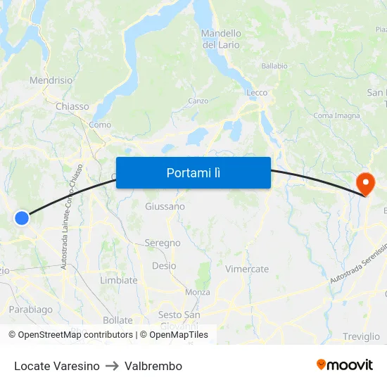 Locate Varesino to Valbrembo map